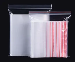 Zip Clear Grip Self Press Seal Lock Plastic Bags with Red Side7194138