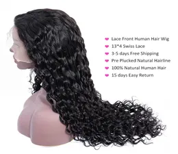 Cabelo humano de primeira classe 40 polegadas Cabelo encurralado Cabelo humano Wignatural Black Long Curly Hair Brasil Lace Wig para Women4953226