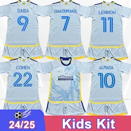 24 25 Atlanta Uni Ted Kids Kit Soccer Jerseys Gregersen Abram Giakoumakis Saba Almada Lennon Cohen Away Football Shirt Kort ärmuniformer