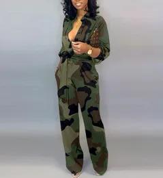 Mulheres camuflagem impressa em plus size manga longa bodycon macacão casual brot buttão para baixo fêmea fêmea club de festas r6299157