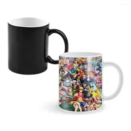 أكواب تصميم Luffy Creativity Color Change Mug Coffee Cuffe Breakfast Friend Holiday Gift