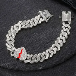designer halsband kuba kedja kärlek halsband produkt hip hop hög kvalitet 12 mm hjärtdelad strip hiphop halsband