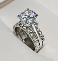 Bohemia 925 Sterling Silver Jewlery Sets Ring Origin Natural 2 Moissanite Gemstone Wedding Rings For Couples Bizuteria Cluster4342545