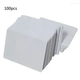 Smyckespåsar R2LE 100st Premium White Blank Inkjet PVC Cards Plastic Double Sided Printing DIY Badge