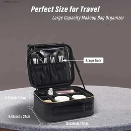 Kosmetiktaschen Reise -Make -up -Tasche mit einstellbarer Partition professioneller Kosmetik -Aufbewahrungsbox tragbarer Schmuck Digitales Werkzeugzubehör L410