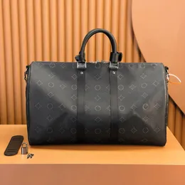 M41424 KEPALL 45 50 55 TABA TRAVELS Luksusowa TOTE Weekender Projektant bagażu torby DUFLE Męskie brązowe skórzane torebki modne