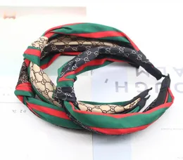 Fabric Green Red Striped Stirnband Hochgrad geknotetes Spleißen karierte Stirnband Haarzubehör Werkzeuge 12 Styles Haarzubehör F3856796