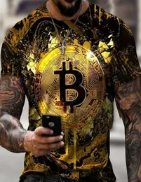 Thirts للرجال Tshirt Crypto Corrency Traders Gold Coin Cotton Derts2393949