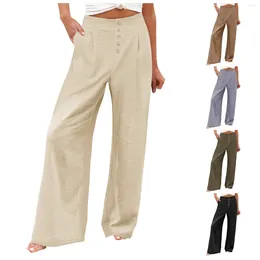 Calça feminina Mulheres 2024 Pant da cintura elástica da moda com bolso de harém de bolso de harém solto ajustado para casual