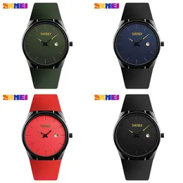 2024 SKMEI Quartz Watch Men Lady Fashion Mens Women Wristwatches Waterproof PU Small Dial Watches Army Green Relogio Masc 1509 s es e e