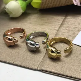 Ringar panthere serie ring glansig 18 k förgyllda varumärke officiella reproduktioner klassisk stil toppkvalitet ringar varumärken design utsökt gåva