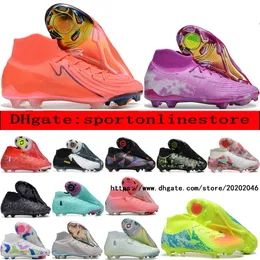 Skicka med väska utomhusfotbollsskor Phantom Luna Elite FG High Top Socks Soccer Cleats för mjuka läder Bekväm träning Knit Fotbollskor Scarpe Calcio