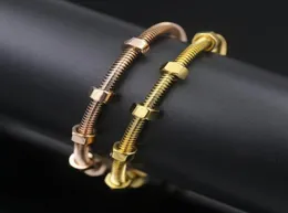 Nowa śruba Bracelets Dwomen Love Bogle Stal ze stali nierdzewnej Srebrne różowe złote diamenty Banles Mens Bransoleta 5056404423318