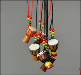 Colares pendentes Mini Jambe Drummer para Djembe Percussion Musical Instrument Colar Jóias Africanas de Mão AC DHGirlssh1386901