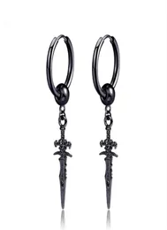 stud retro Black Cool Sword arcings percings for Women Men شخصية غير مثقبة مجوهرات Punk Fake Funk13520601