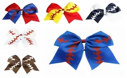 Softball Team Baseball Cheer Bows Girls Fashion Rugby Swallowtail hästsvans hårhållare Bow Girls Hair Band Hair Accessories 8 Inc9017063