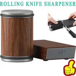 Diamond Rolling Knife Sharpener Kitchen Magnet Roller Sharpensers Professionella träverkslipningssystemverktyg 1520 ° Whetstone 240415