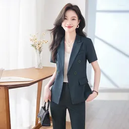 Women's Two Piece Pants Plus Size 5XL Formal Pantsuits For Women Spring Summer Office Work Wear Suits Professional Blazers Career Interview