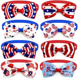 Dog Apparel 50pcs Day American Independence Bows 4th of July Pet Bow Tie Bow Neckties for Gooring Accessories Small Cat