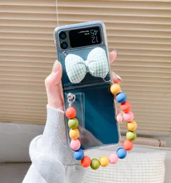 fashion Women039s phone cases for Samsung Galaxy zflip3 zflip 3 4 Z Flip 1 2 Heart Aurora Paper Card Rainbow Bracelet Case3415969