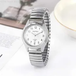 3QBQ Wristwatches Man Women Casal Wrist Watches Standless Steel Band Looks Looks Business Movement Movimento de Wristwatch Elastic Strap Quartz Watch D240422