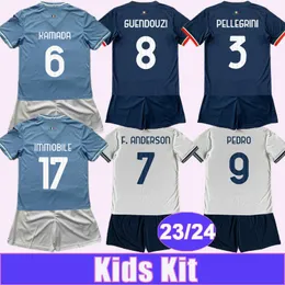 23 24 Lazio Kids Kit Soccer Jerseys PEDRO IMMOBILE PELLEGRINI GUENDOUZI LUIS ALBERTO KAMADA F. ANDERSON VECINO Home Away 3rd Football Shirts