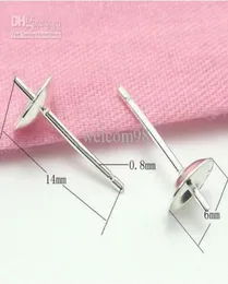 20PCSLOT 925 Sterling Silver Carring Enderles Findings Findings for DIY Jewelry Gift Craft 08x6x14mm WP0421860921
