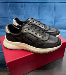 Новые повседневные бренды мужчины Demmy Leather Sneakers Shoes Man Technical Rubber Seale Calf Кожаная низкая вершина.