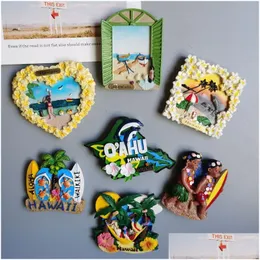 Buzdolabı mıknatısları magntes hawaii maui o ahu saipan turist hediyelik eşya ev dekorasyon hediyeleri 230923 damla teslimat bahçe dekor otszl