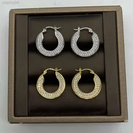 Дизайнер Celiene Jewelry Celins Saijia Celi Full Diamond Gold Circle Серьги для женщин с уникальным дизайнерским чувством и продвинутой атмосферой моды Instagram