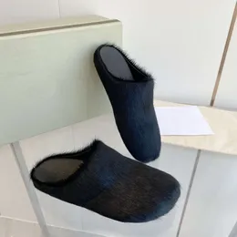 designer shoes fur slides fussbett sabot loafers men women mules luxurys shoes with box 552
