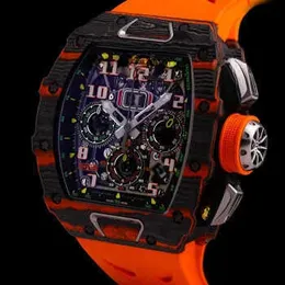 Mekaniska automatiska klockor Swiss berömda armbandsur Watch Men's Watch RM 11-03 NTPT ORANGE HBNC