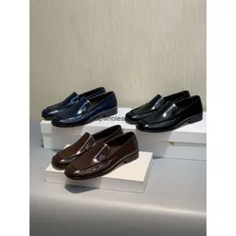 The Row Shod Real Top-Quality Loafer Mensy 여자의 진정한 가죽 현대 로퍼 제곱 발가락 상단 스티치 디테일 이탈리아 패션 반짝이 100% 송아지 가죽 가죽