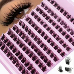 Lash Cluster 120st Cluster Lashes 8-16mm Wispy Individual Lashes Extensions Natural Look D Curl Fluffy Lashes