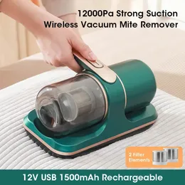 12KPa UV Vacuum Cleaner for Removing Mites Cordless Handheld Mite Remover Cleaning Bed Pillows Clothes Sofa Dust 240407