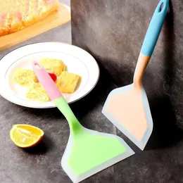 2024 Silicone Kitchen Ware Cooking Utensils Spatula Beef Meat Egg Kitchen Scraper Wide Pizza Cooking Tools Shovel Non-stick Spatula - for