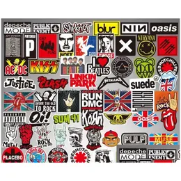 Wall Stickers 100 Pcs Waterproof Iti Rock Band Decals For Home Decor Diy Laptop Mug Skateboard Lage Guitar Ps4 Bike Motorcycle Car Dro Dh8Fc