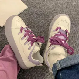 Casual Shoes Purple Platform Sneakers Vintage Women's Sport 2024 Spring Korean Vulcanize Flats Kawaii Tennis Fearwear