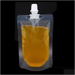 Packing Bags Wholesale Adt Beverage Pouches Zable Clear Bag Flask Stand Up Plastic Drink Packaging 100Ml Drop Delivery Office School B Dh7Kt