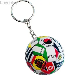 keychains Lanyards New World Flag Football -Chain Country Country Club Fans Keyring Car Key Cains Cloveniral Bag Excalsions Hompts K2114 D240417