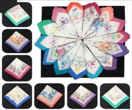 Hankerchief Ladies Printed Handkerchiefs Crescent Edge Cotton Pocket Square Colorful Printing Women Handkerchiefs Wedding Party GI9153824