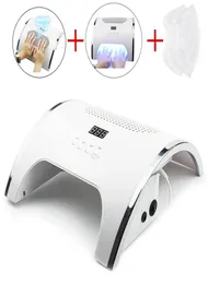 80W Power Power Power Unh Nail Poust Collector Dois em uma lâmpada de salão de arte e coletor Ferramentas de manicure a pó de pó de colecionador7486115