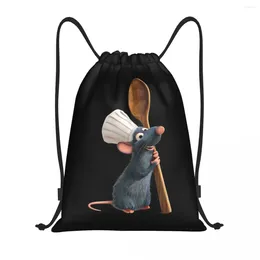 Einkaufstaschen Custom Ratatouilles Chef Remy mit Löffel Kordelbeutel Männer Frauen Leichtes Sport Fitnessstudio Speicher -Rucksack