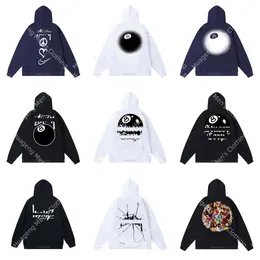 OJ42 Nummer acht Ball mit Kapuzenhusterfeuchtigkeit Klassiker Stil Dice Poker Buchstabe Druck Hoodies Asian Größe S4XL