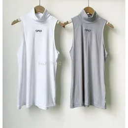 Tshirt Designer Tanki Top wysoki kołnierz Anagram haftowane bawełniane topy zbiornik