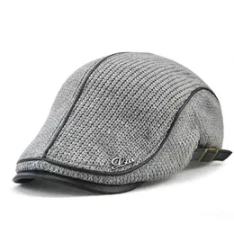 QA9I UD22 Berets Jamont 2019 Wysokiej jakości marka Knitted Beret Casquette Homme skórzana czapka dla mężczyzn Boina Hombre Visor Hat Planas Snapback Hat D240418