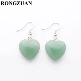 Dangle Earrings Earring Jewelry Natural Gem Stone Aventurine Romantic Heart Pendant Beads Hanging Drop For Women Fashion TR3284