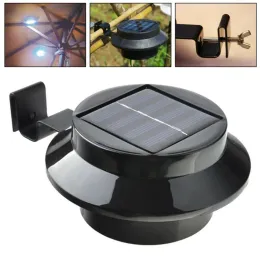 1x 3 LEDs Leuchtsensor Steuerelement Solar angetriebener Zaun Rinnen Solarleuchten, Außensicherheits Solarlampen Schwarz Farbe kalt weiß 11 LL