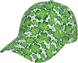 Ball Caps взрослые Shamrock St. Patrick's Day Baseball Hat для мужчин Женщины Смешная регулируемая зеленая кепка клевера