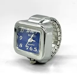 Armbandsur 100st/parti säljer fingerklockor silver mode smycken present klocka för män kvinnor ring grossist